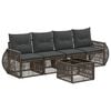 vidaXL Gartensofa-set 5 pcs Grau und Dunkelgrau Poly-Rattan