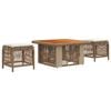 vidaXL Garten Essgruppe 3 stk. 2-Sitzer Beige und Creme Poly-Rattan