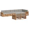 vidaXL Outdoor-Sofagarnitur mit Kissen 8 pcs Nat&uuml;rlich und Hellgrau