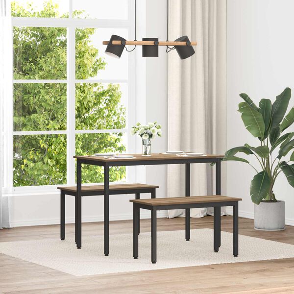 vidaXL Bank Kunsthandwerk Eiche 80 x 35 x 45 cm Holzwerkstoff