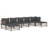 vidaXL 7-tlg. Garten-Lounge-Set mit Kissen Anthrazit Poly Rattan