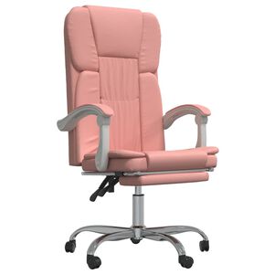 vidaXL B&uuml;rostuhl mit Liegefunktion Rosa Kunstleder