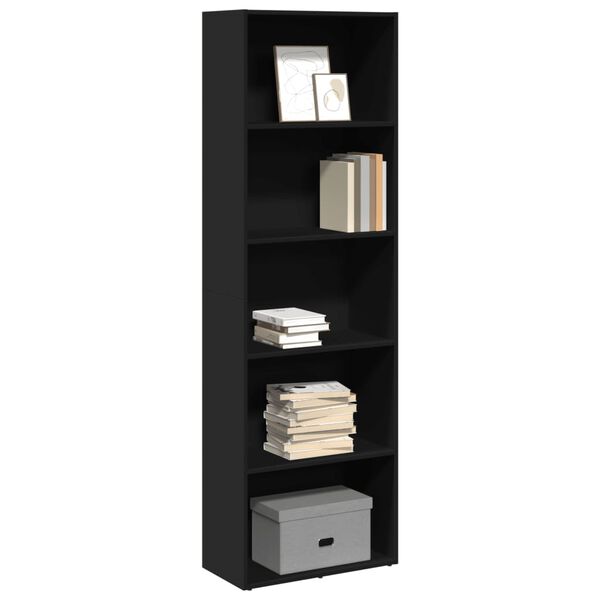 vidaXL B&uuml;cherregal Schwarz 60x30x189 cm Holzwerkstoff