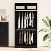 vidaXL Kleiderschrank mit Regal Schwarz Eichen-Optik 100 x 50 x 200 cm