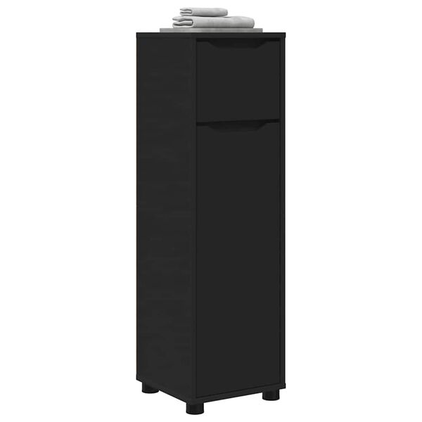 vidaXL Badezimmerschrank Schwarz 30,5 x 30 x 101 cm Holzwerkstoff