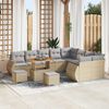 vidaXL Gartensofa-set mit Kissen 12 pcs Beige und Hellgrau Poly Rattan