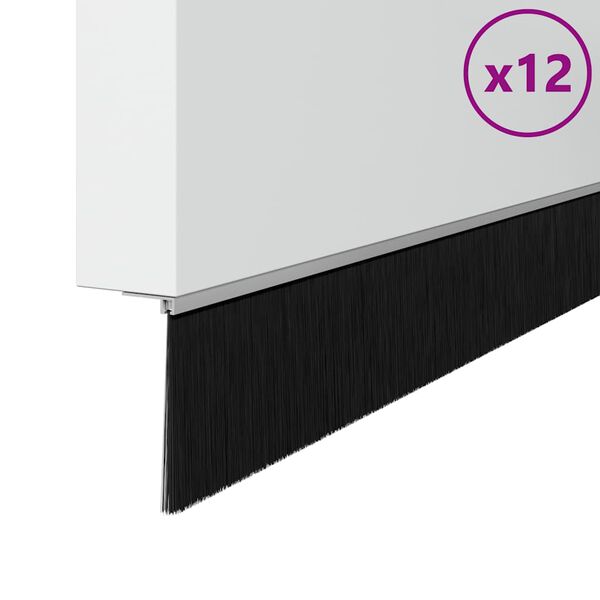 vidaXL Selbstklebende T&uuml;rb&uuml;rstendichtungen 12 pcs Silber 100 cm