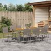 vidaXL Garten Essgruppe 9 pcs Grau Poly-Rattan