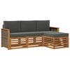 vidaXL Outdoor-Sofagarnitur 4 stk. Natur und Anthrazit