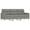 vidaXL 3-Sitzer-Sofa mit Kissen Dunkelgrau 180 cm Stoff