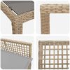 vidaXL Garten Essgruppe 11 pcs Beige Poly-Rattan