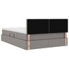 vidaXL Bett mit Stauraum und LED mit Matratze Taupe 140 x 200 cm Stoff