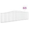 vidaXL Gabionen mit Hochbogen 25Stk. 400x30x100/120cm Verzinktes Eisen