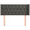 vidaXL Kopfteil mit Ohren Dunkelgrau 93x16x78/88 cm Samt