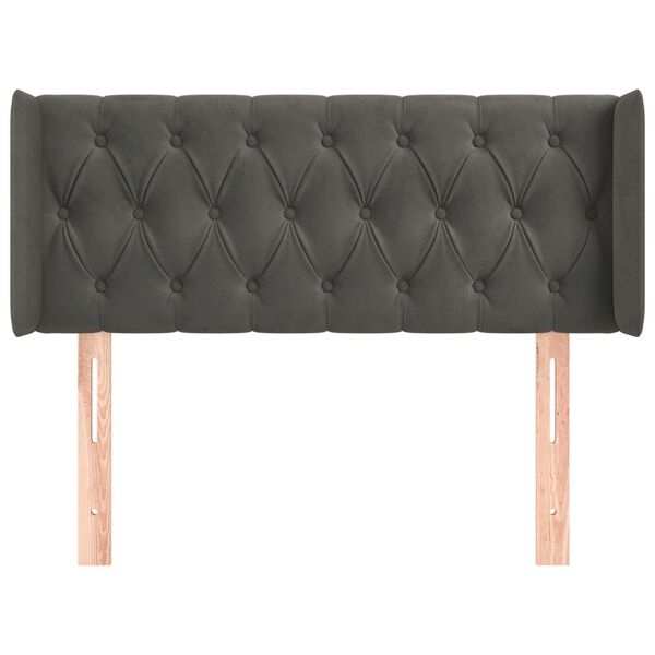 vidaXL Kopfteil mit Ohren Dunkelgrau 93x16x78/88 cm Samt