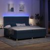 vidaXL Boxspringbett mit Matratze mit Kopfteil Blau 200 x 200 cm Stoff