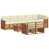 vidaXL Outdoor-Sofagarnitur 9 Stk. Natur und Creme Polyester