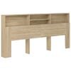 vidaXL Kopfteil mit Ablagen Sonoma-Eiche 220x19x101,5 cm