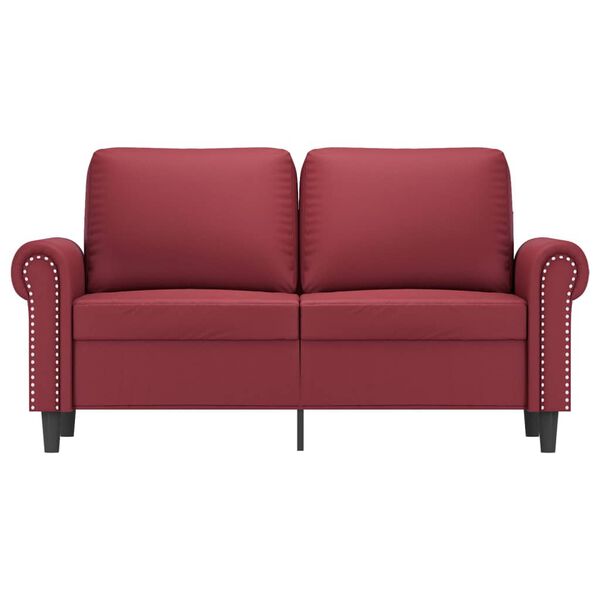 vidaXL 2-Sitzer-Sofa Weinrot 120 cm Kunstleder