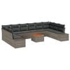 vidaXL Gartensofa-set 11 Stk. Grau Poly-Rattan