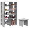 vidaXL Schuhschrank mit Regal 2 pcs Beton Grau Holzwerkstoff