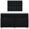 vidaXL Boxspringbett mit Matratze Schwarz 120x190 cm Stoff
