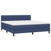 vidaXL Boxspringbett mit Matratze & LED Blau 160x200 cm Stoff