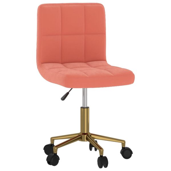 vidaXL Esszimmerst&uuml;hle 4 Stk. Drehbar Rosa Samt