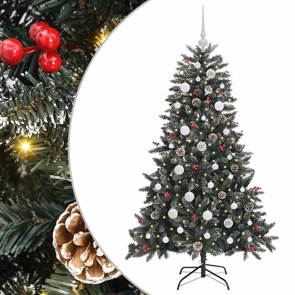 vidaXL K&uuml;nstlicher Weihnachtsbaum Gr&uuml;n 120 cm PVC, Plastik und Stahl