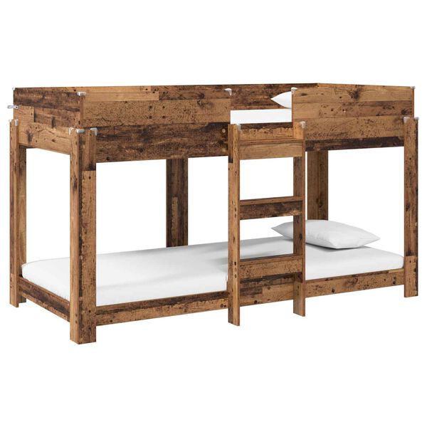 vidaXL Etagenbett f&uuml;r Kinder Altholz 90 x 200 cm Holzwerkstoff