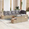 vidaXL Gartensofa-set mit Kissen 8 pcs Beige und Hellgrau Polyrattan