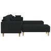 vidaXL Sofa mit Kissen 3 pcs Schwarz Stoff