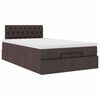 vidaXL Ottoman-Bett mit Matratze & LEDs Dunkelbraun 120x200 cm Stoff