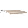 vidaXL Manuelle Gelenkarmmarkise mit LEDs Beige und Wei&szlig; 3 x 2,5 m