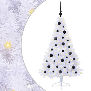vidaXL K&uuml;nstlicher Weihnachtsbaum Wei&szlig; 150 cm PVC und Stahl