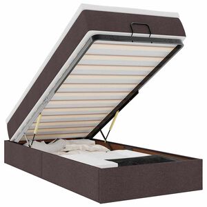vidaXL Ottoman-Bett mit Matratze Dunkelbraun 90x190 cm Stoff