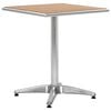 vidaXL Gartentisch Silbern 60x60x70 cm Aluminium und WPC