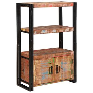 vidaXL B&uuml;cherregal mit T&uuml;ren Braun Massives recyceltes Holz und Metall