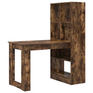 vidaXL Schreibtisch Ger&auml;ucherte Eiche 122 x 67 x 145 cm Holzwerkstoff