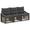 vidaXL Gartensofa-set 3 Stk. Grau Poly-Rattan