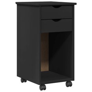 vidaXL Rollschrank 34 x 39 x 65,5 cm Massives Kiefernholz Schwarz