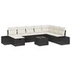 vidaXL Garten-Sofa-Set mit Kissen 9 pcs Schwarz Poly Rattan