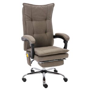 vidaXL Massage-B&uuml;rostuhl Taupe Stoff