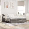 vidaXL Ottoman-Bett mit Matratze Taupe 200x200 cm Stoff
