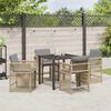 vidaXL Garten Essgruppe 5 pcs Beige Poly-Rattan