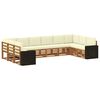 vidaXL Outdoor-Sofagarnitur 10 stk. Natur und Creme Polyester