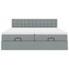 vidaXL Ottoman-Bett mit Matratzen & LEDs Hellgrau 160x200 cm Stoff