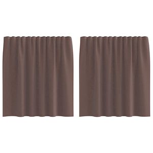 vidaXL Voile Vorh&auml;nge mit Stangentaschen 2 Stk. Braun