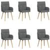 vidaXL Esszimmerst&uuml;hle 6 Stk. Stoff Dunkelgrau 60 x 56 x 96 cm