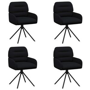 vidaXL Drehstuhl Esszimmer 4 stk. Kunstleder Schwarz 59 x 59,5 x 90 cm